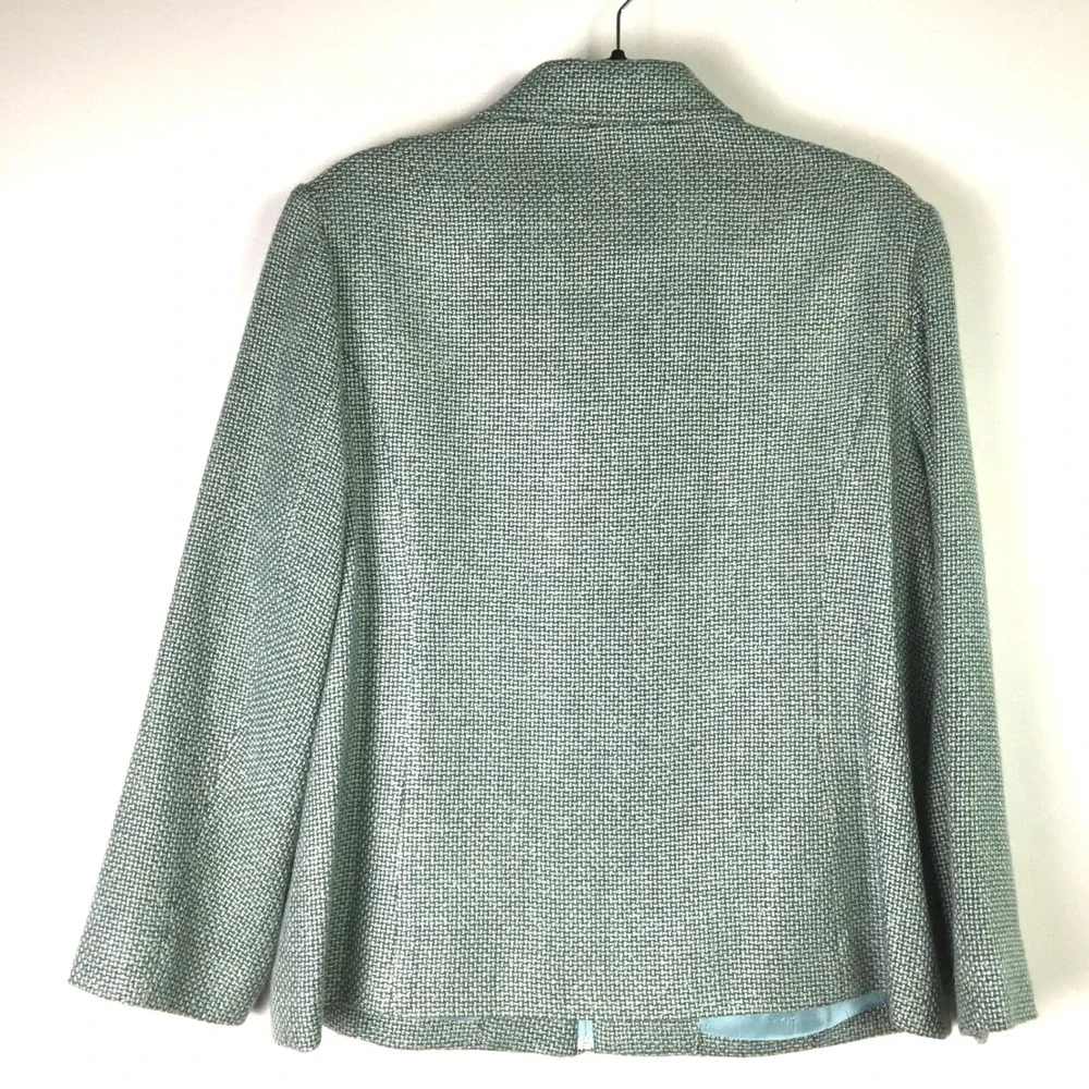 Drapers &‎ Damons Sage Green Basketweave Zip Front Jacket Size 16 2189JCM